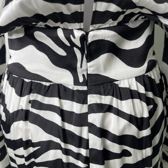 NWT Ronny Kobo Women's Black White Kiara Long Sleeve Midi Dress Size Small - Picture 14 of 15